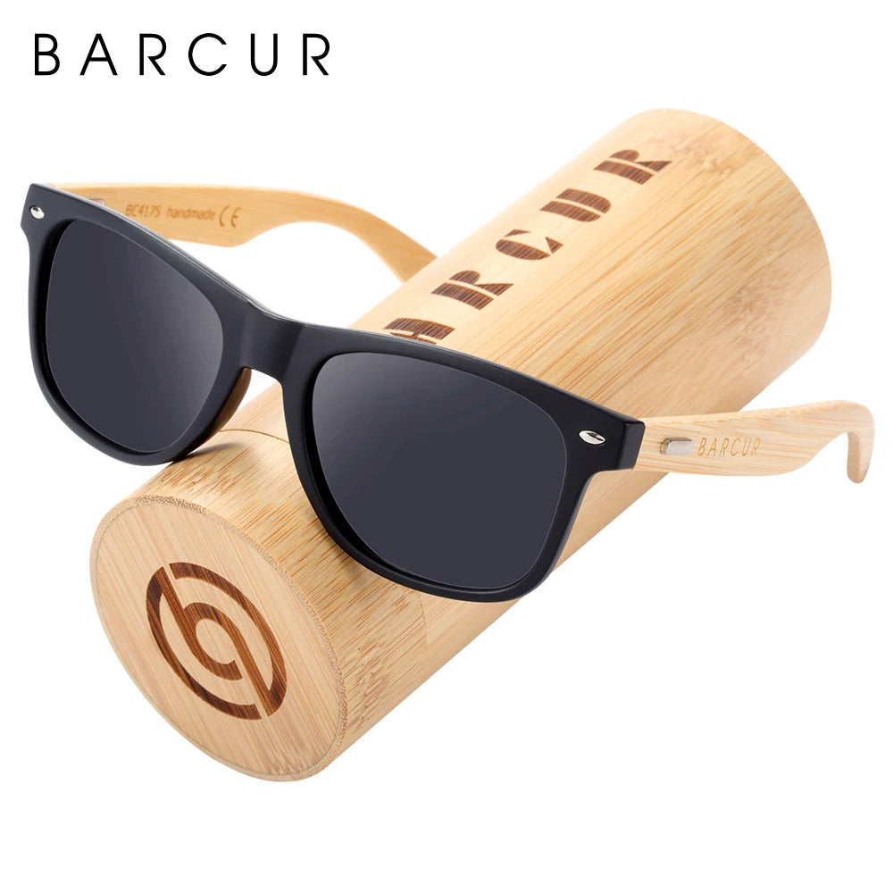 Óculos de Sol Barcur Bambu Polarizado Elegante — Proteção UV400 para Homens e Mulheres