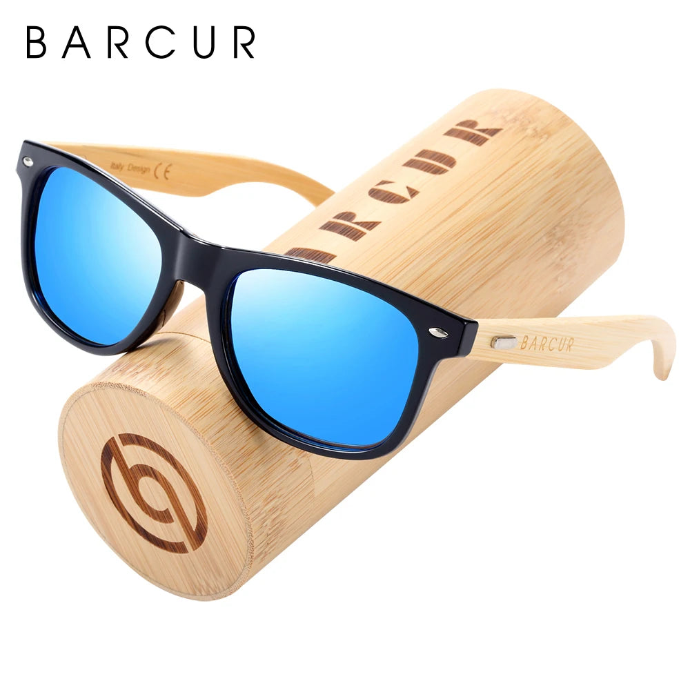 Óculos de Sol Barcur Bambu Polarizado Elegante — Proteção UV400 para Homens e Mulheres