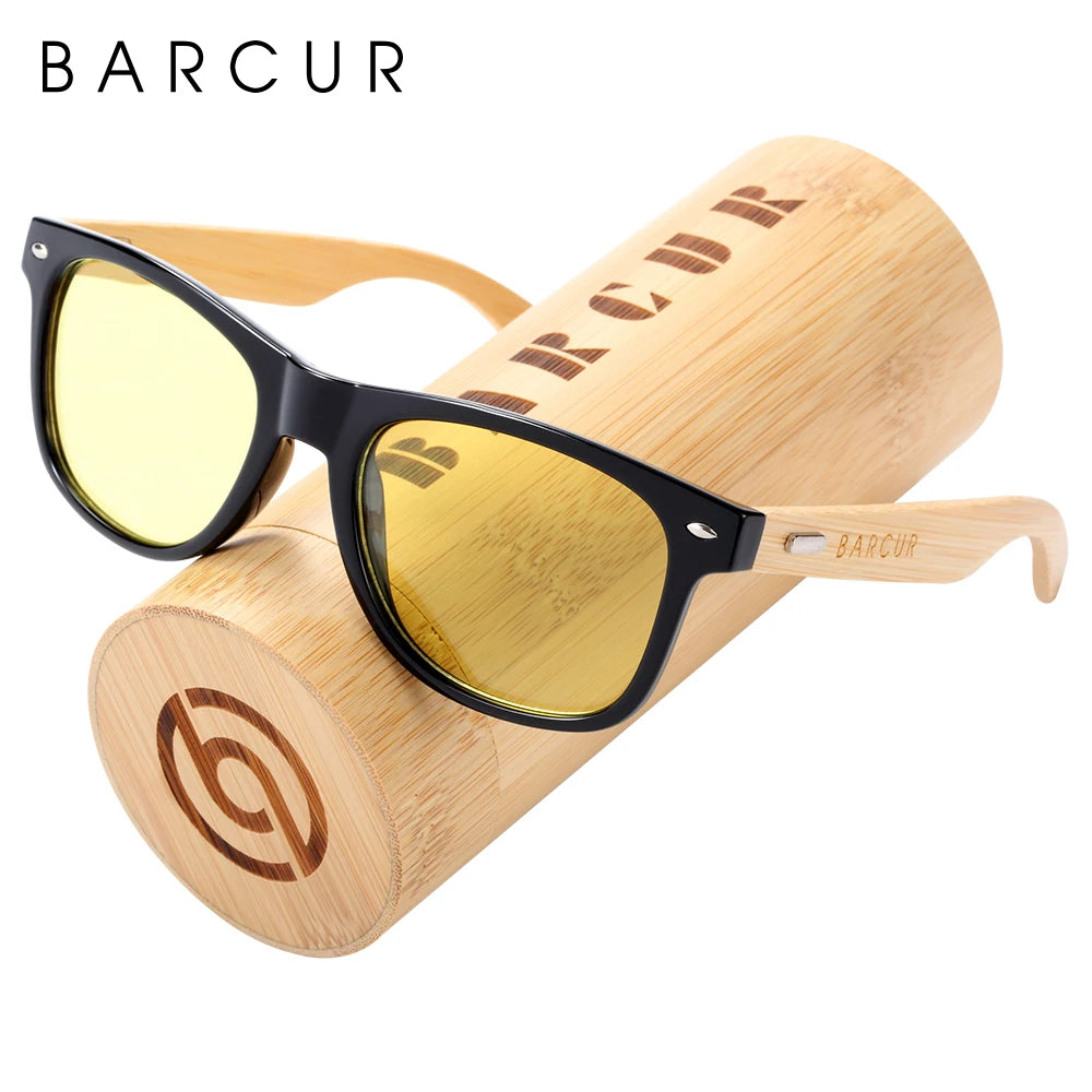 Óculos de Sol Barcur Bambu Polarizado Elegante — Proteção UV400 para Homens e Mulheres