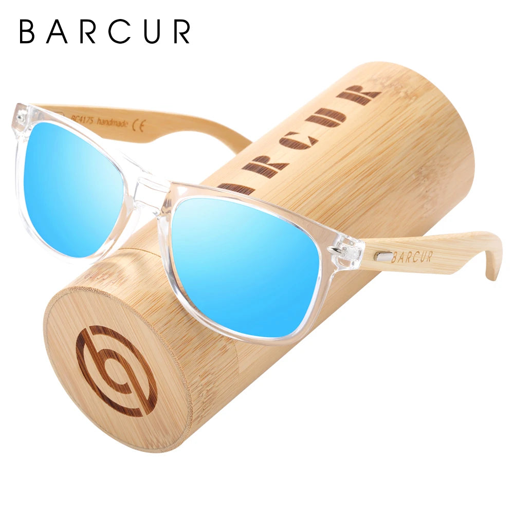 Óculos de Sol Barcur Bambu Polarizado Elegante — Proteção UV400 para Homens e Mulheres