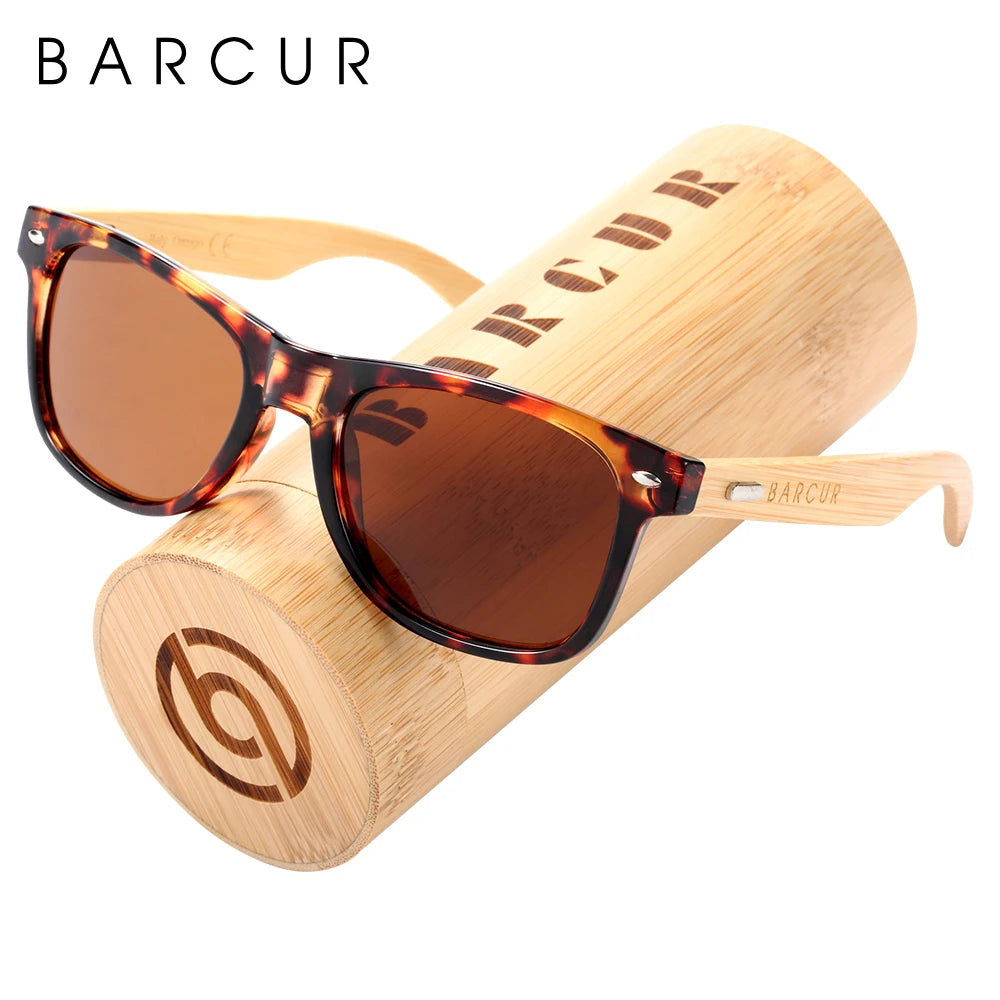 Óculos de Sol Barcur Bambu Polarizado Elegante — Proteção UV400 para Homens e Mulheres