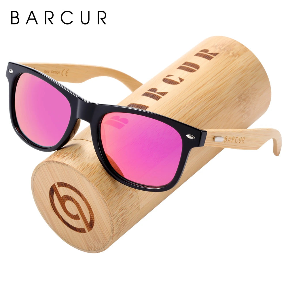 Óculos de Sol Barcur Bambu Polarizado Elegante — Proteção UV400 para Homens e Mulheres