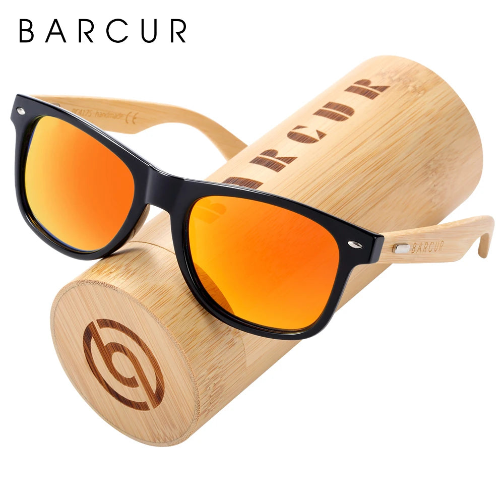 Óculos de Sol Barcur Bambu Polarizado Elegante — Proteção UV400 para Homens e Mulheres