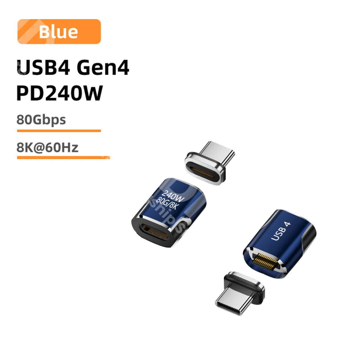 Adaptador Magnético USB4 80Gbps USB-C para Tipo C 240W 7