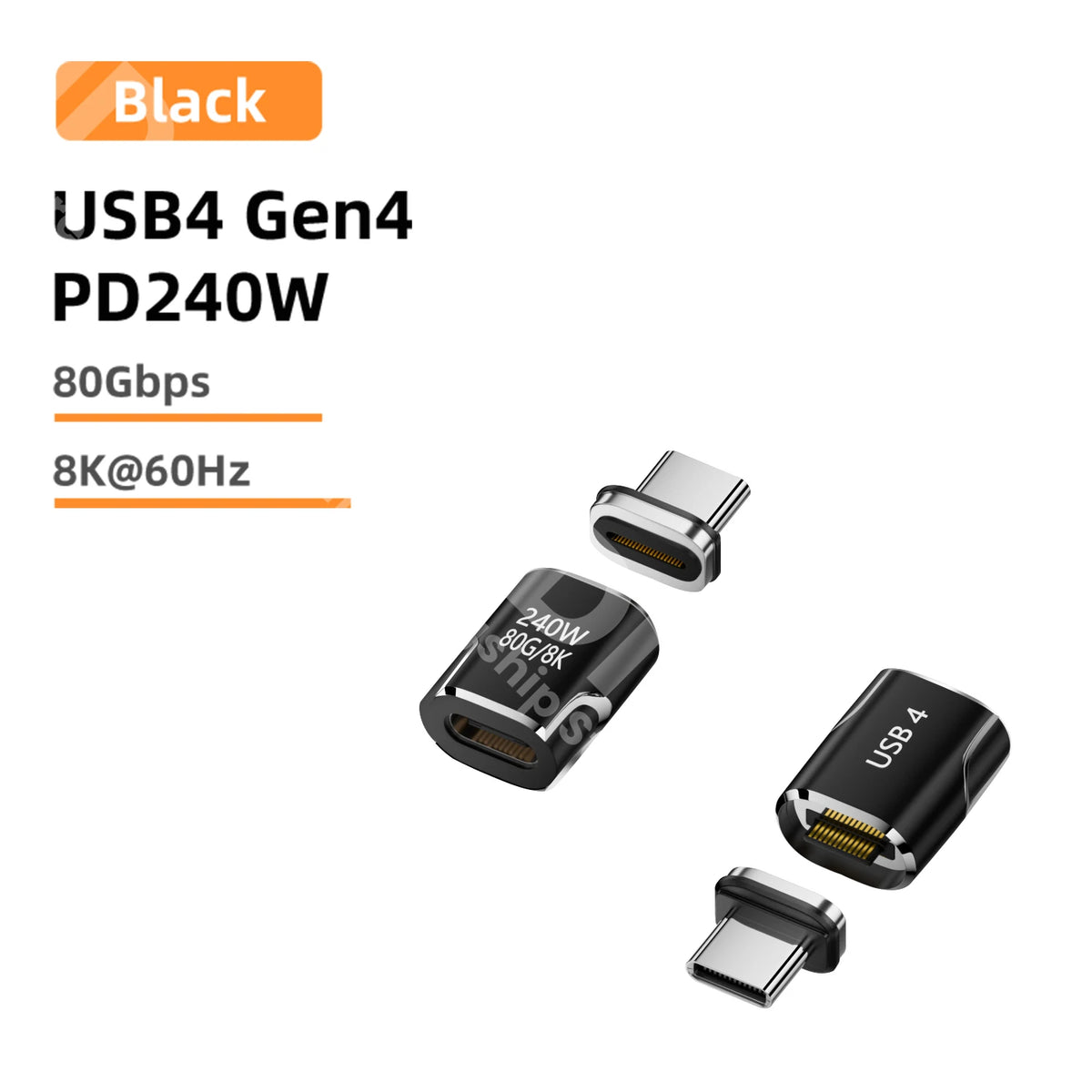 Adaptador Magnético USB4 80Gbps USB-C para Tipo C 240W 9