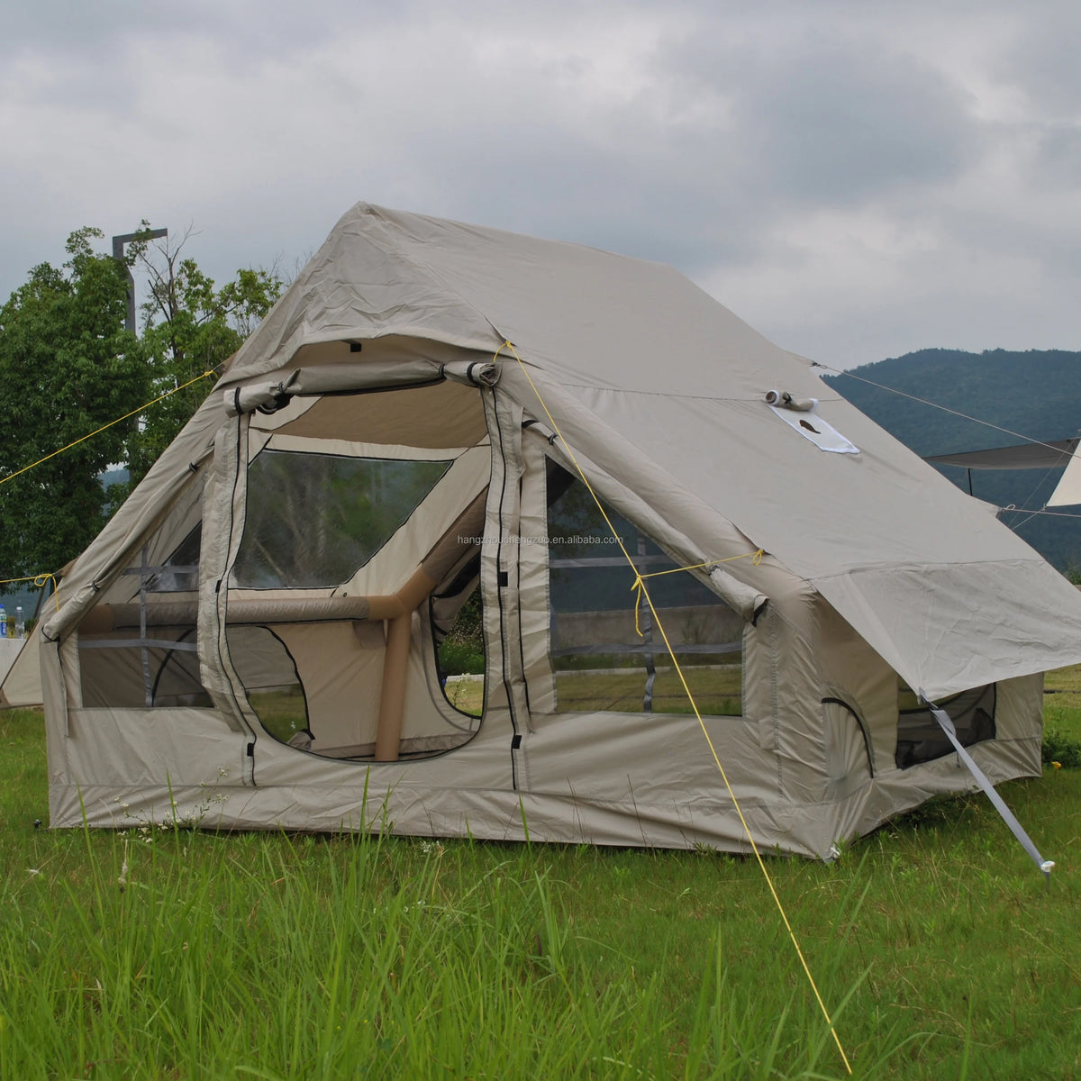 Barraca Inflável para Camping, Barraca Inflável Glamping com Bomba Manual para Todas as Estações, Ideal para Família, Amigos, Acampamento, Encontros ao Ar Livre 15