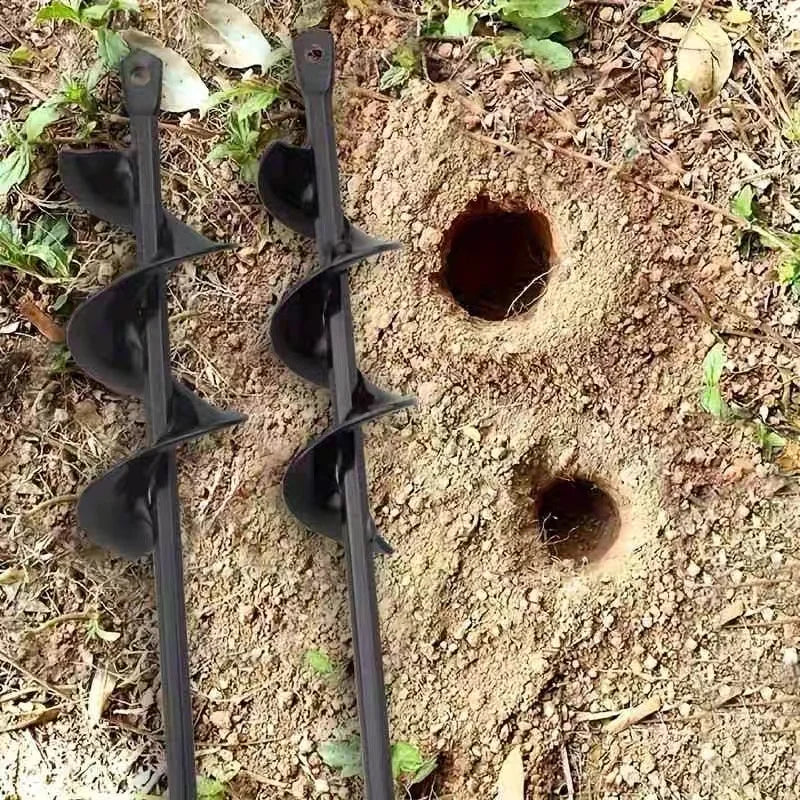 Broca à terra - haste espiral removível - afrouxamento de vegetais de jardim, plantio de solo, ferramentas de transplante de mudas 4