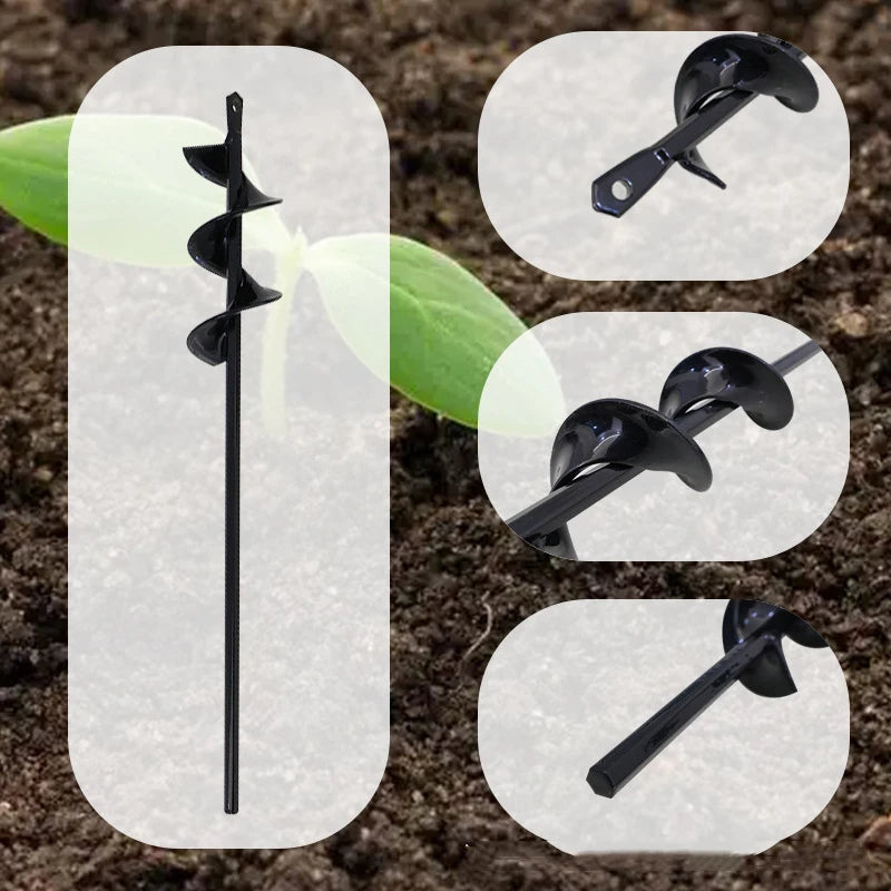 Broca à terra - haste espiral removível - afrouxamento de vegetais de jardim, plantio de solo, ferramentas de transplante de mudas 6