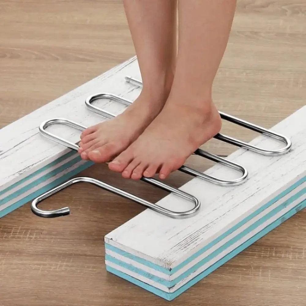 Cabides de roupas multifuncionais de 5 camadas, rack de armazenamento de calças antiderrapante, rack de pano com múltiplas funções para pendurar e armazenar 3