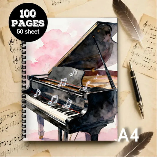 Caderno de Música Tamanho A4, Livro de Partituras Multifuncional, Adequado para Iniciantes, Profissionais, Compositores - Prática de Partituras para Piano 1