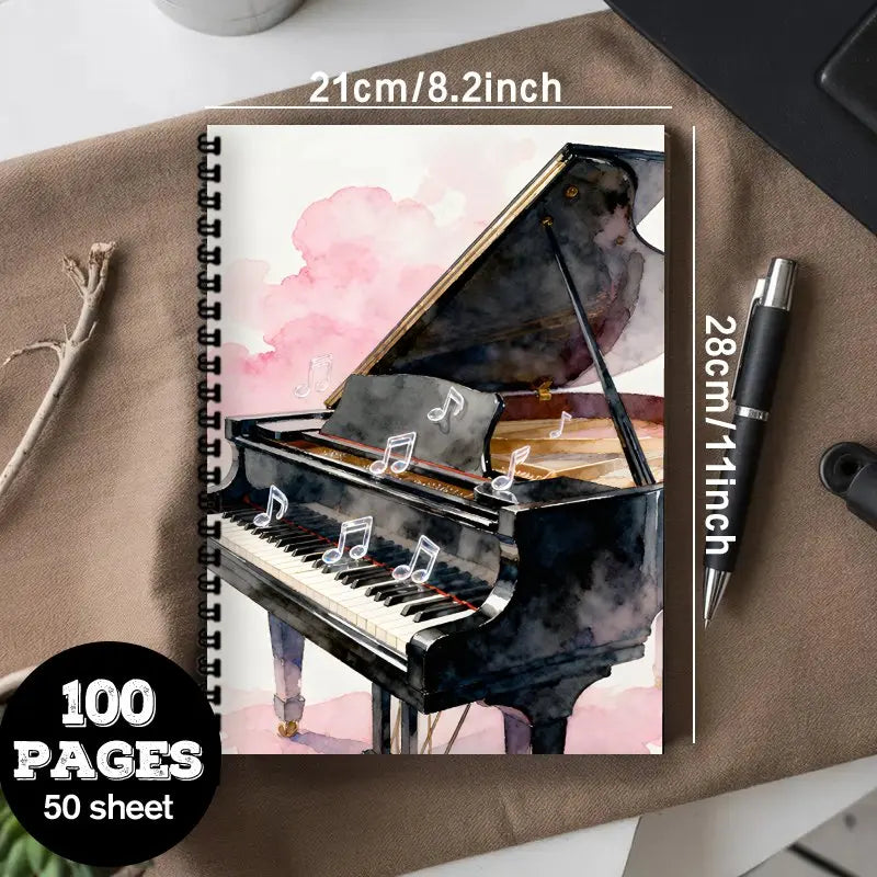 Caderno de Música Tamanho A4, Livro de Partituras Multifuncional, Adequado para Iniciantes, Profissionais, Compositores - Prática de Partituras para Piano 2