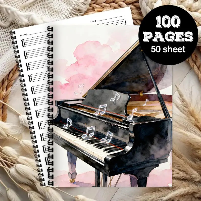 Caderno de Música Tamanho A4, Livro de Partituras Multifuncional, Adequado para Iniciantes, Profissionais, Compositores - Prática de Partituras para Piano 3