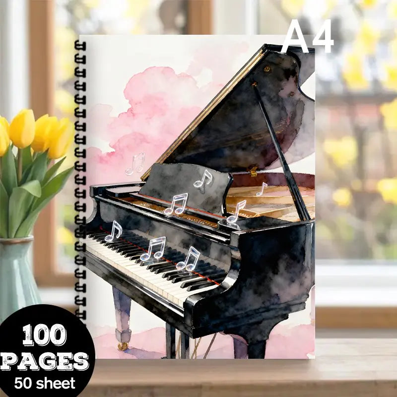 Caderno de Música Tamanho A4, Livro de Partituras Multifuncional, Adequado para Iniciantes, Profissionais, Compositores - Prática de Partituras para Piano 4