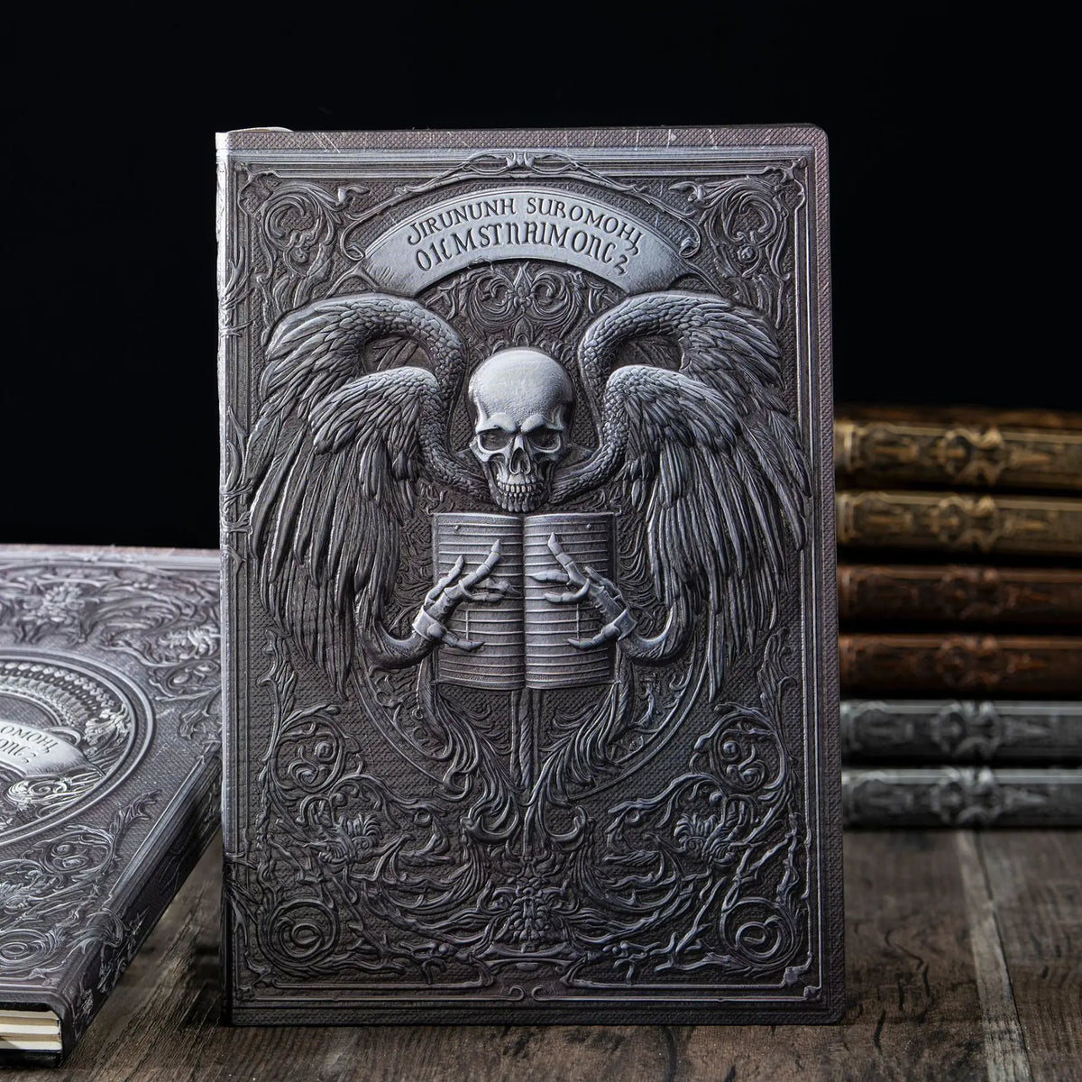 Caderno/Diário A5 de Couro PU com Relevo de Anjo Gótico Vintage - Diário de Fantasia Sombria para Escrita - Presente 7