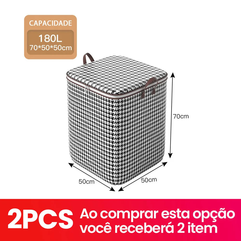 Caixa Organizadora com Tampa para Armário, Armazenamento Compacto de Mantas e Edredons 10