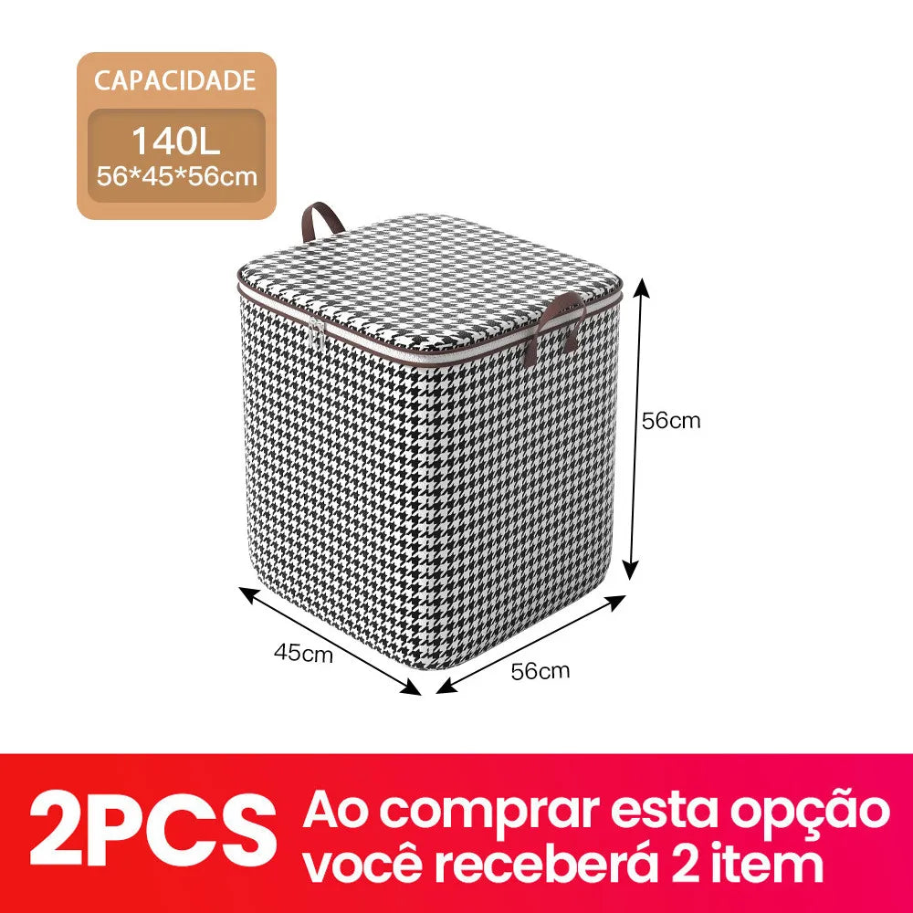 Caixa Organizadora com Tampa para Armário, Armazenamento Compacto de Mantas e Edredons 8