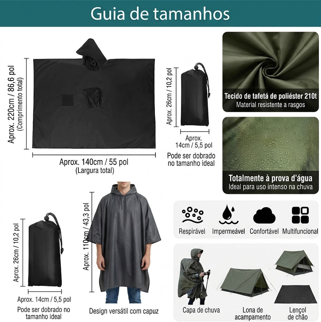 Capa de Chuva Impermeável para Adultos, Equipamento de Proteção contra Chuva para Mulheres e Homens 14