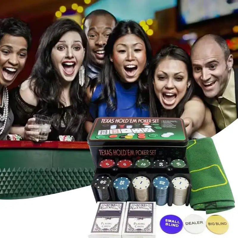 Chips de pôquer para texas holdem, 200 peças, resistente ao desgaste, jogo profissional multifuncional para festas em casa e 4
