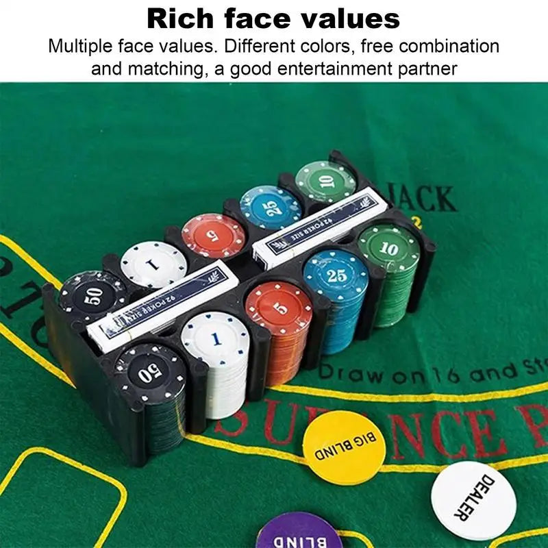 Chips de pôquer para texas holdem, 200 peças, resistente ao desgaste, jogo profissional multifuncional para festas em casa e 5