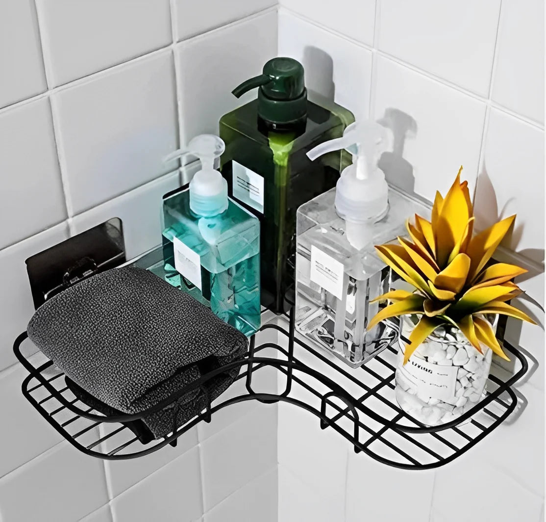 Conjunto de 2 Prateleiras Adesivas para Banheiro e Cozinha 5
