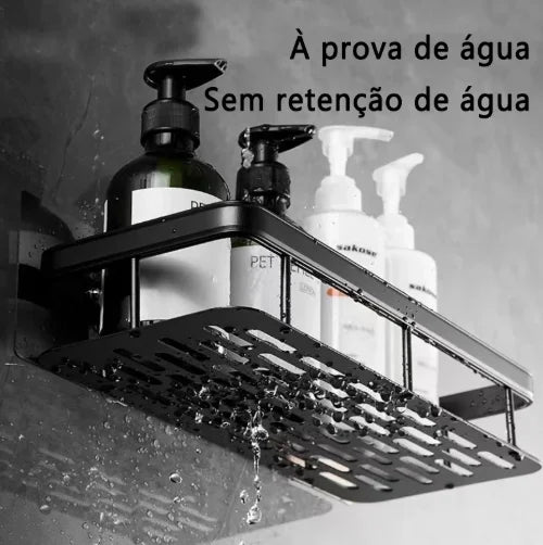 Conjunto de 2 Suportes Prateleira Retangular para Banheiro e Cozinha 5