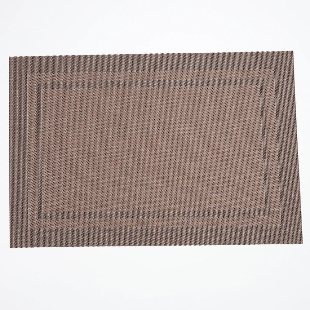 Conjunto de 4 jogos americanos, mantel de vinil tecido resistente ao calor, tapete de mesa de PVC lavável antiderrapante, tapetes de plástico premium fáceis de limpar 12