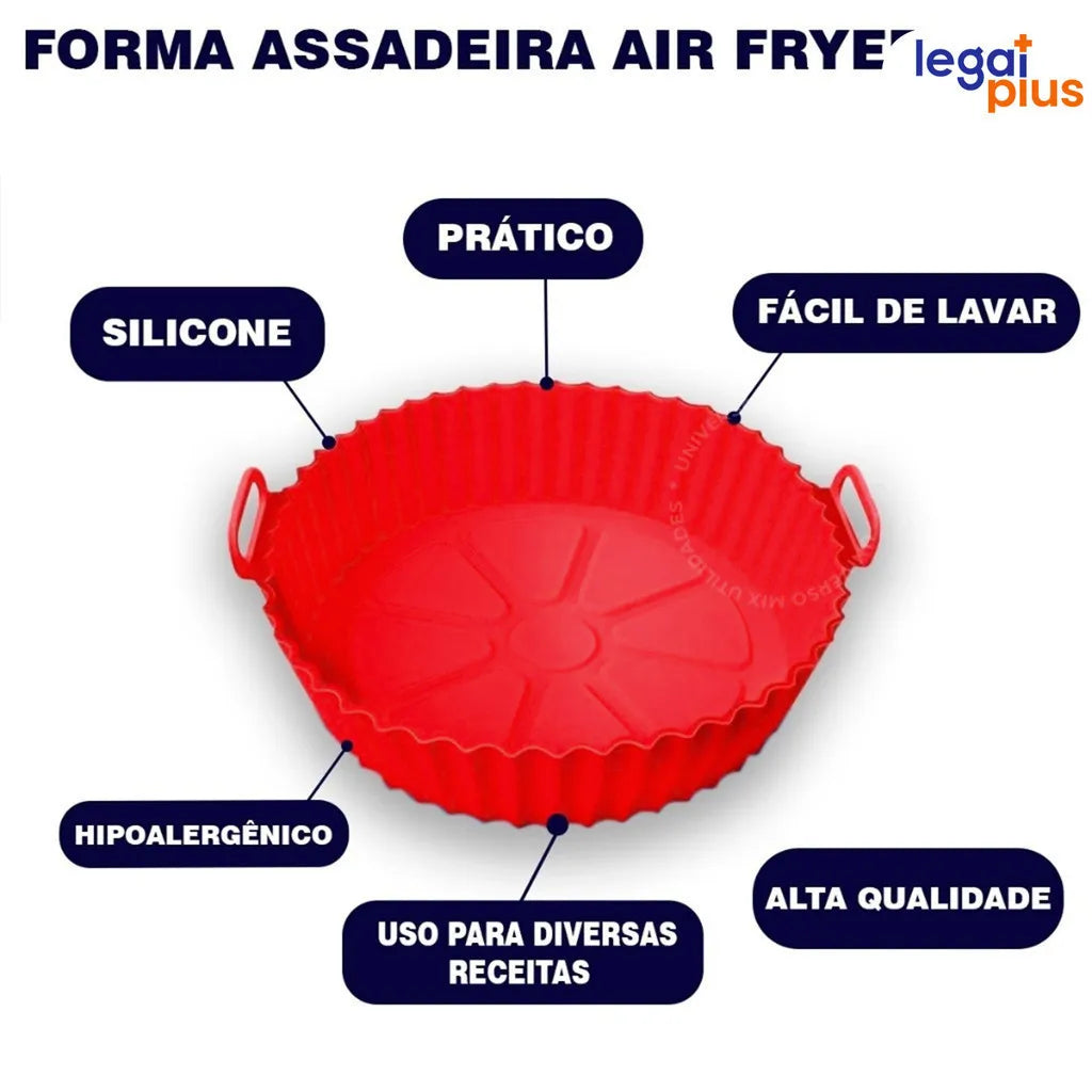 Conjunto de 5 Formas de Silicone Para Air Fryer Forno Microondas Fritadeira Assadeira Reutilizável Antiaderente 5