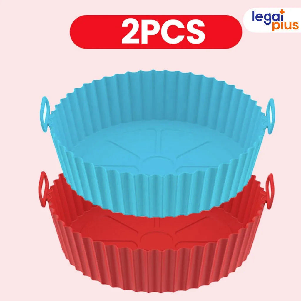 Conjunto de 5 Formas de Silicone Para Air Fryer Forno Microondas Fritadeira Assadeira Reutilizável Antiaderente 8