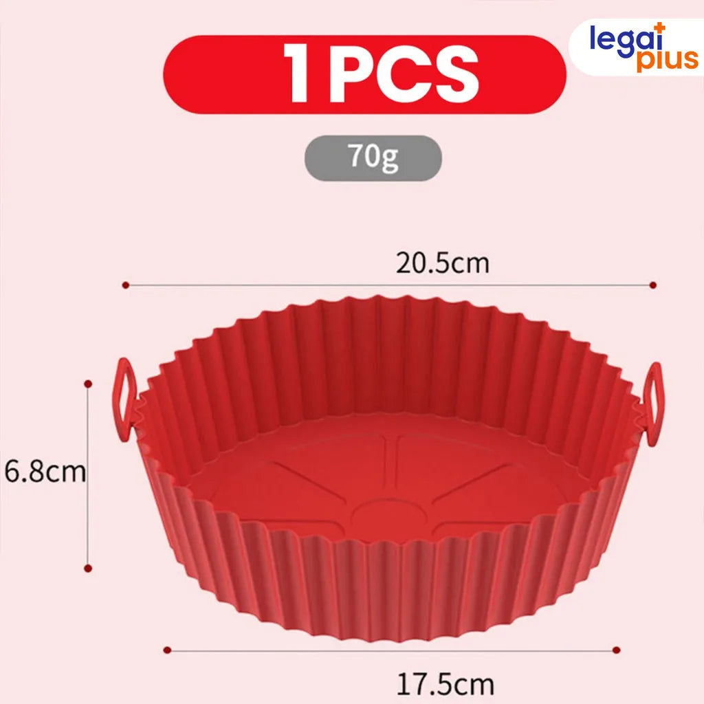 Conjunto de 5 Formas de Silicone Para Air Fryer Forno Microondas Fritadeira Assadeira Reutilizável Antiaderente 9
