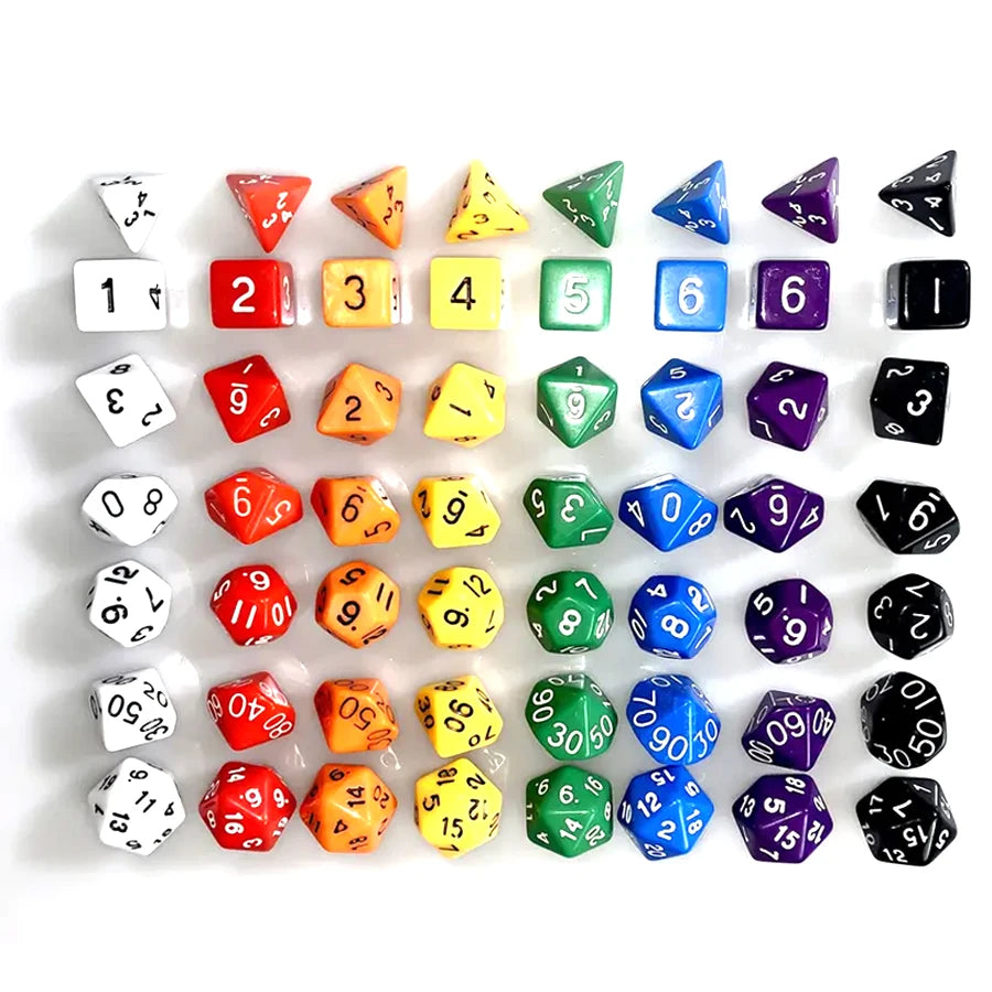 Conjunto de Dados Poliédricos para Jogos, 16/40 Peças, Dados Numéricos Multiformato e Bolsa de Armazenamento em Veludo Preto, Suprimentos para Jogos de Tabuleiro XJM 3
