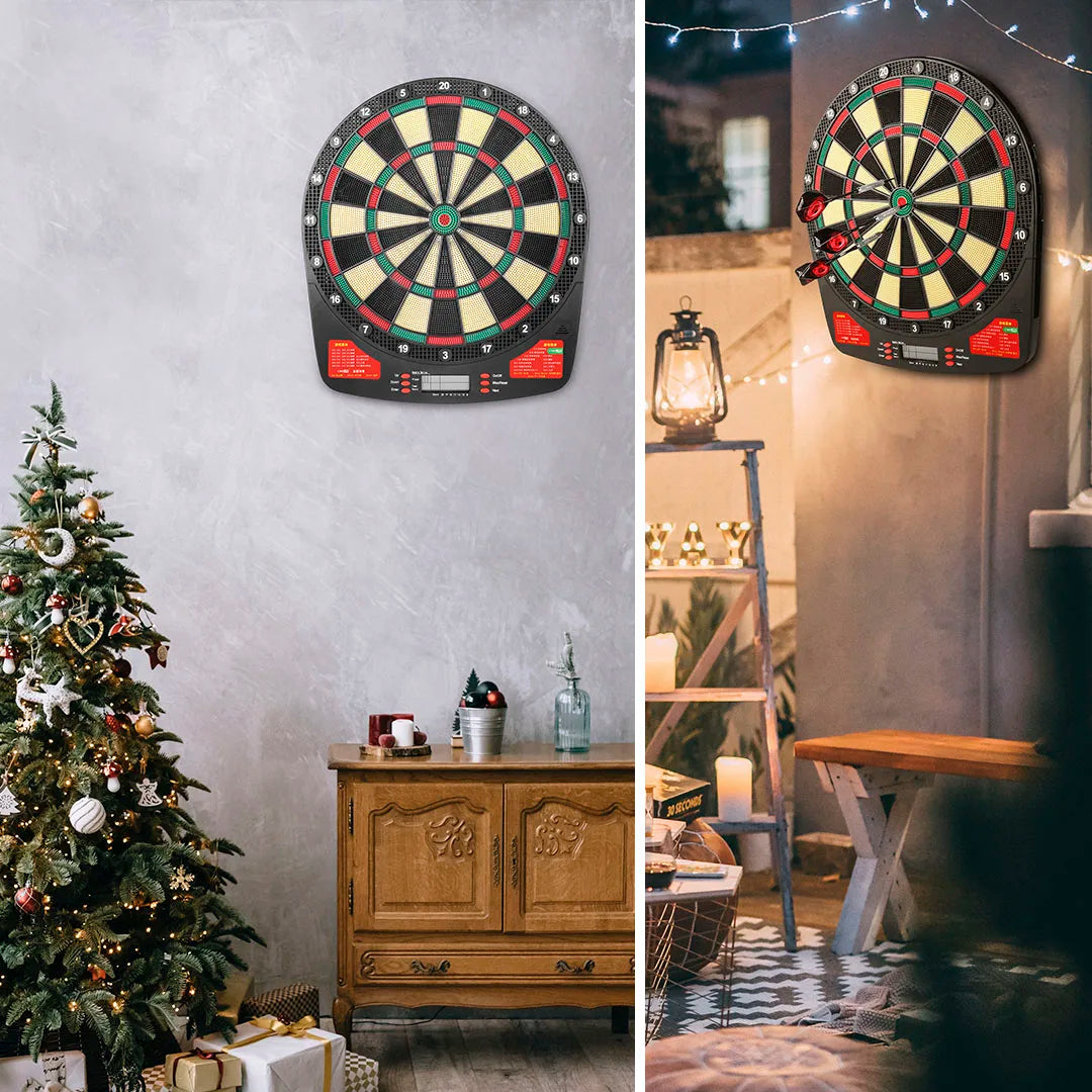 Conjunto de Dardos Eletrônicos CyeeLife de 15,5 polegadas com LED, 32 Jogos e Modo Multijogador para Casa, Escritório, Bar e Uso Profissional ao Ar Livre 4
