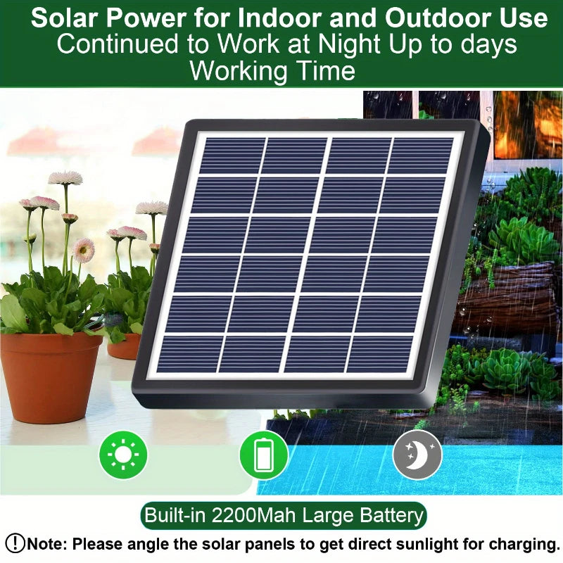 Conjunto de irrigação por gotejamento para vasos, sistema solar para jardim, sistema de rega automático 4