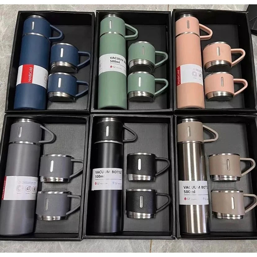 Conjunto Garrafa Térmica com Frasco a Vácuo 500ml e 3 Xícaras 1