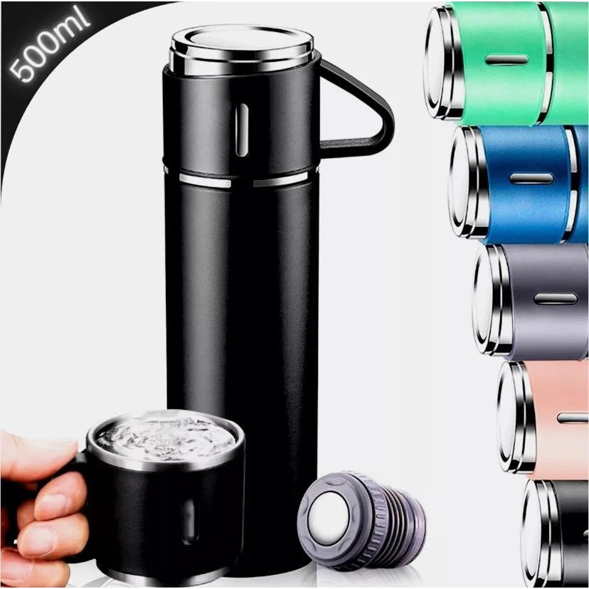 Conjunto Garrafa Térmica com Frasco a Vácuo 500ml e 3 Xícaras 3