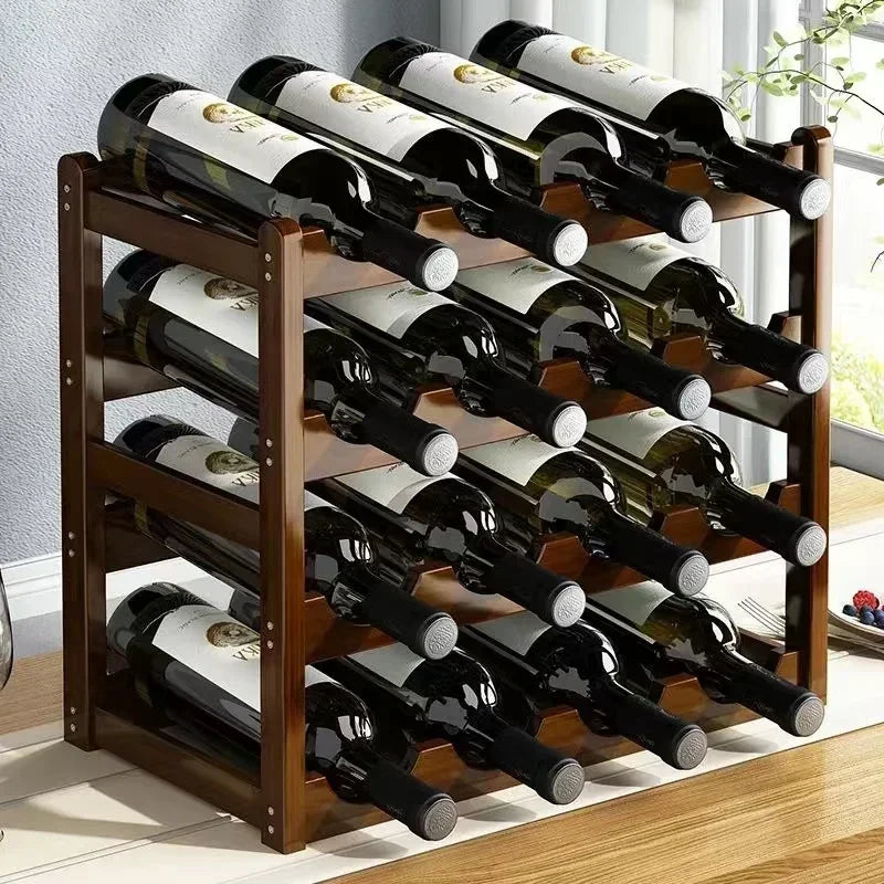Cremalheira de exposição do vinho tinto Decoração da grade do agregado familiar Mesa criativa WineBottle Rack Armário de vinho simples Montar armazenamento 1