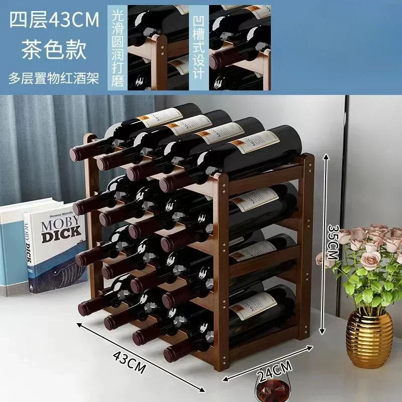 Cremalheira de exposição do vinho tinto Decoração da grade do agregado familiar Mesa criativa WineBottle Rack Armário de vinho simples Montar armazenamento 10