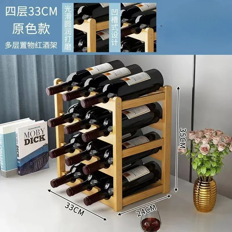 Cremalheira de exposição do vinho tinto Decoração da grade do agregado familiar Mesa criativa WineBottle Rack Armário de vinho simples Montar armazenamento 11