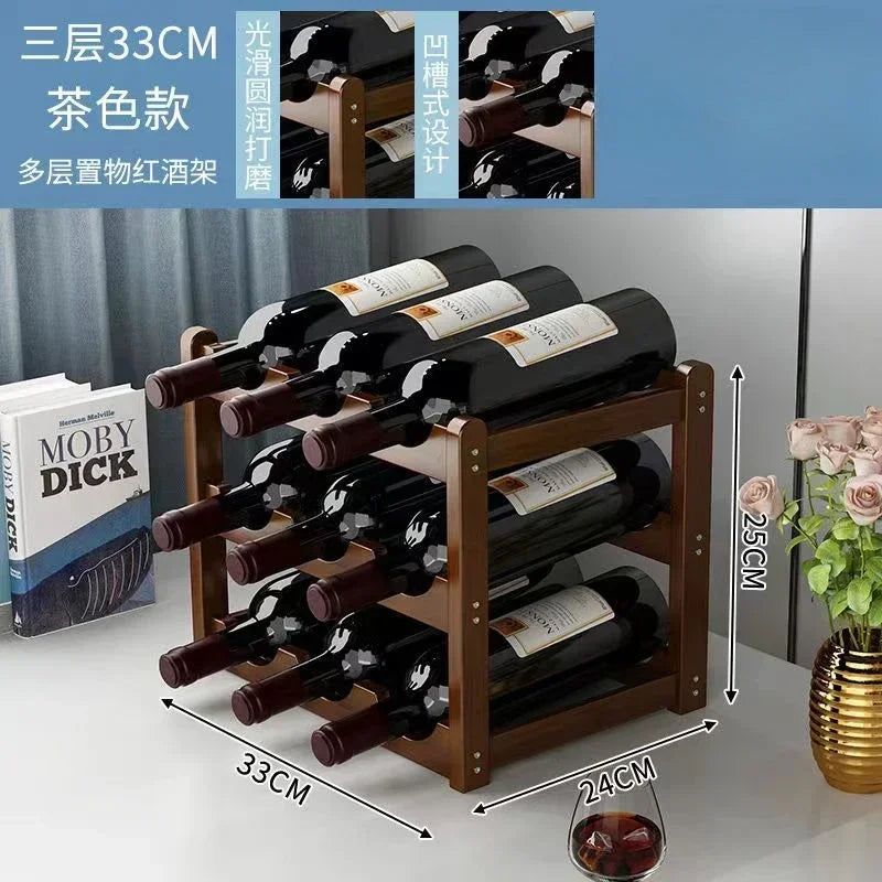 Cremalheira de exposição do vinho tinto Decoração da grade do agregado familiar Mesa criativa WineBottle Rack Armário de vinho simples Montar armazenamento 12