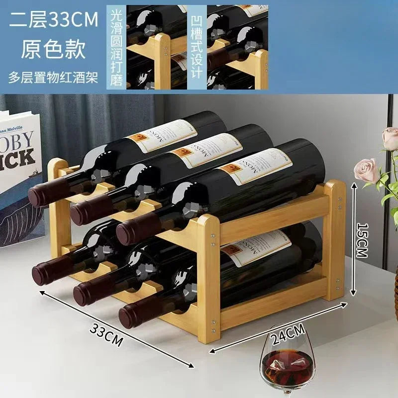 Cremalheira de exposição do vinho tinto Decoração da grade do agregado familiar Mesa criativa WineBottle Rack Armário de vinho simples Montar armazenamento 13
