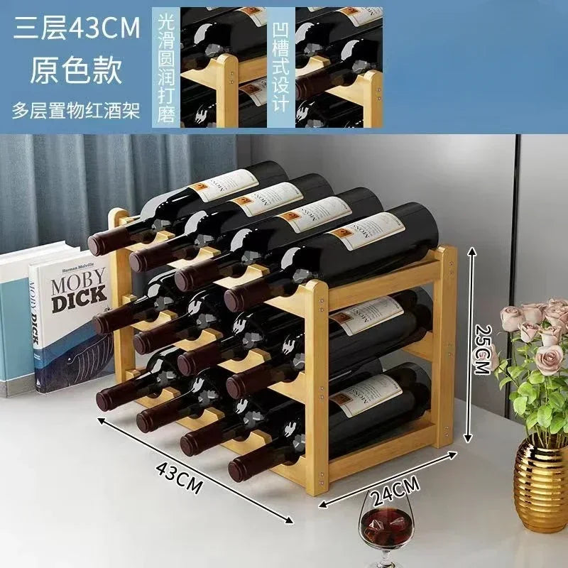 Cremalheira de exposição do vinho tinto Decoração da grade do agregado familiar Mesa criativa WineBottle Rack Armário de vinho simples Montar armazenamento 16