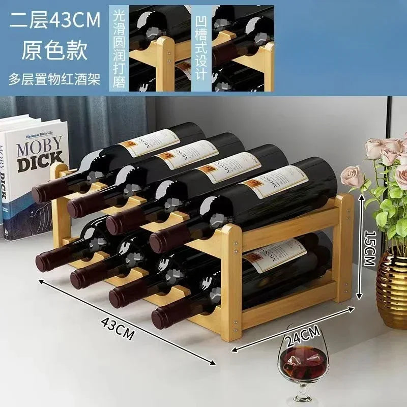 Cremalheira de exposição do vinho tinto Decoração da grade do agregado familiar Mesa criativa WineBottle Rack Armário de vinho simples Montar armazenamento 17