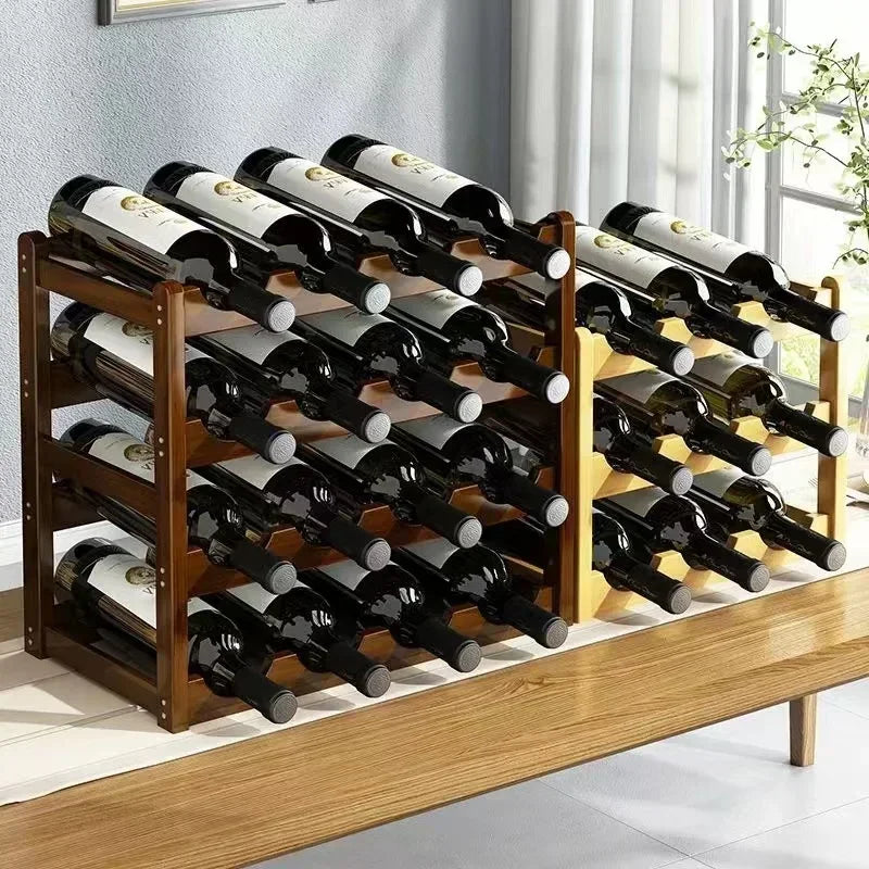 Cremalheira de exposição do vinho tinto Decoração da grade do agregado familiar Mesa criativa WineBottle Rack Armário de vinho simples Montar armazenamento 2