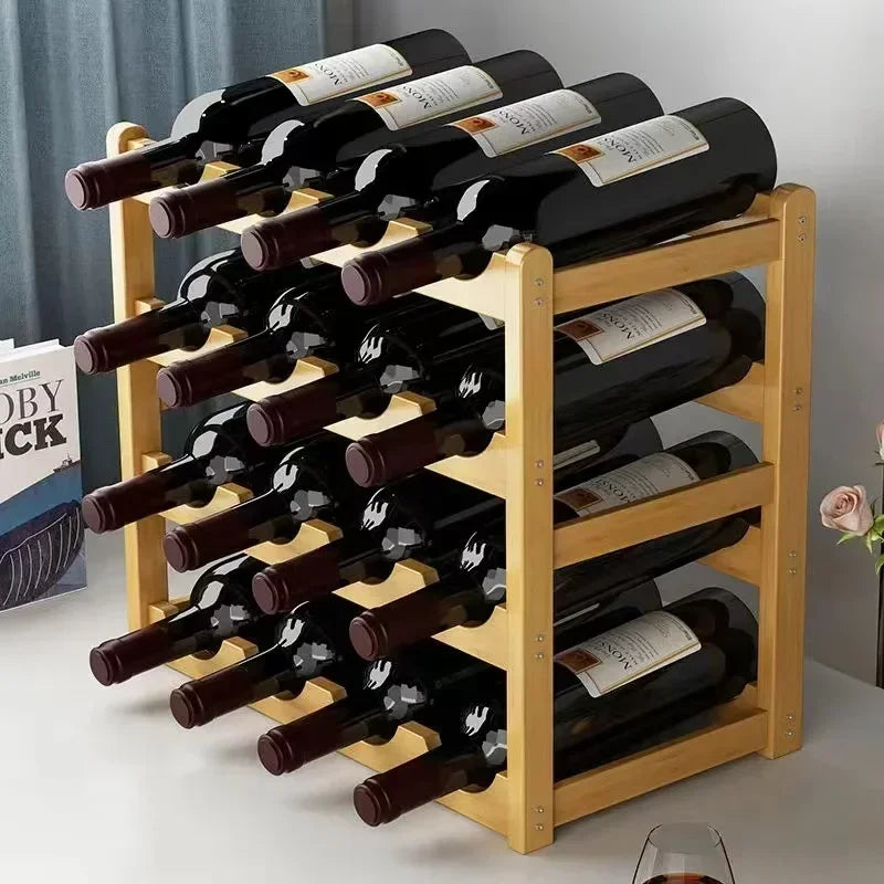Cremalheira de exposição do vinho tinto Decoração da grade do agregado familiar Mesa criativa WineBottle Rack Armário de vinho simples Montar armazenamento 3
