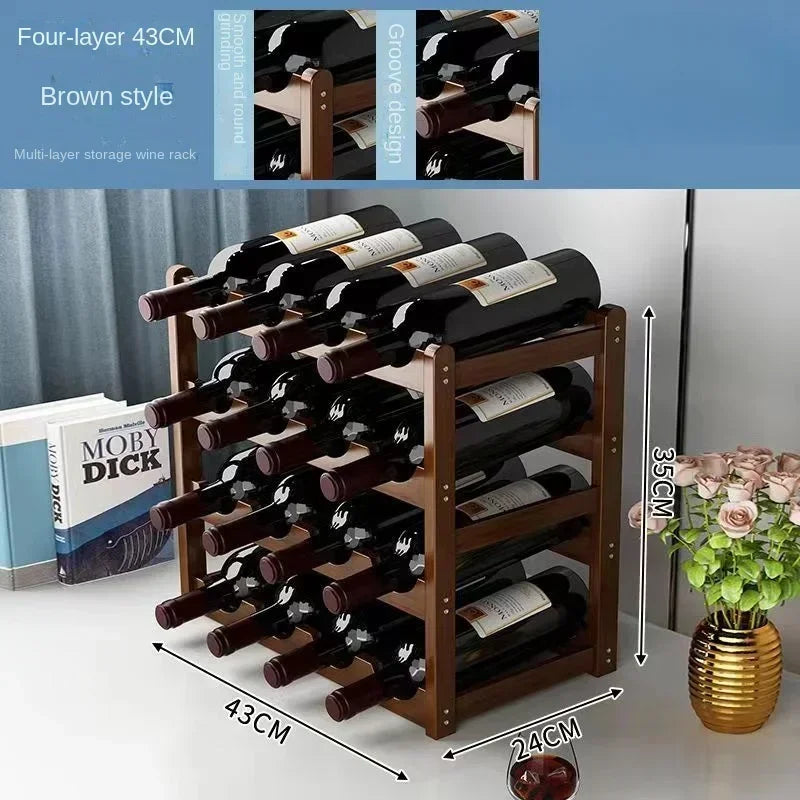 Cremalheira de exposição do vinho tinto Decoração da grade do agregado familiar Mesa criativa WineBottle Rack Armário de vinho simples Montar armazenamento 6