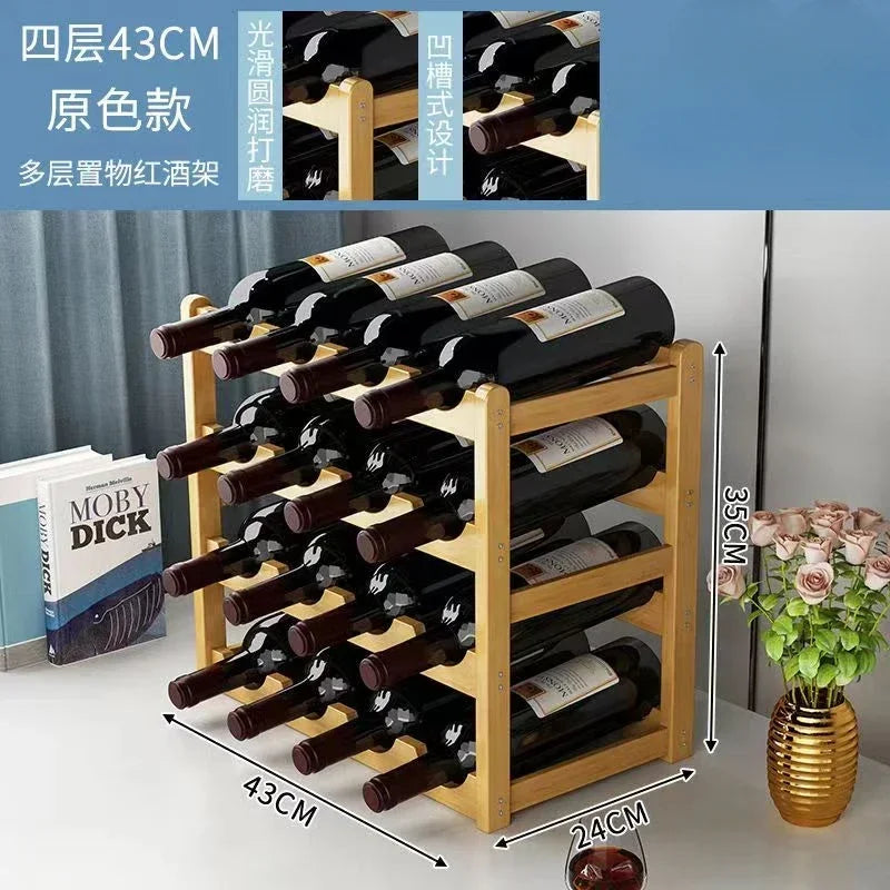 Cremalheira de exposição do vinho tinto Decoração da grade do agregado familiar Mesa criativa WineBottle Rack Armário de vinho simples Montar armazenamento 7