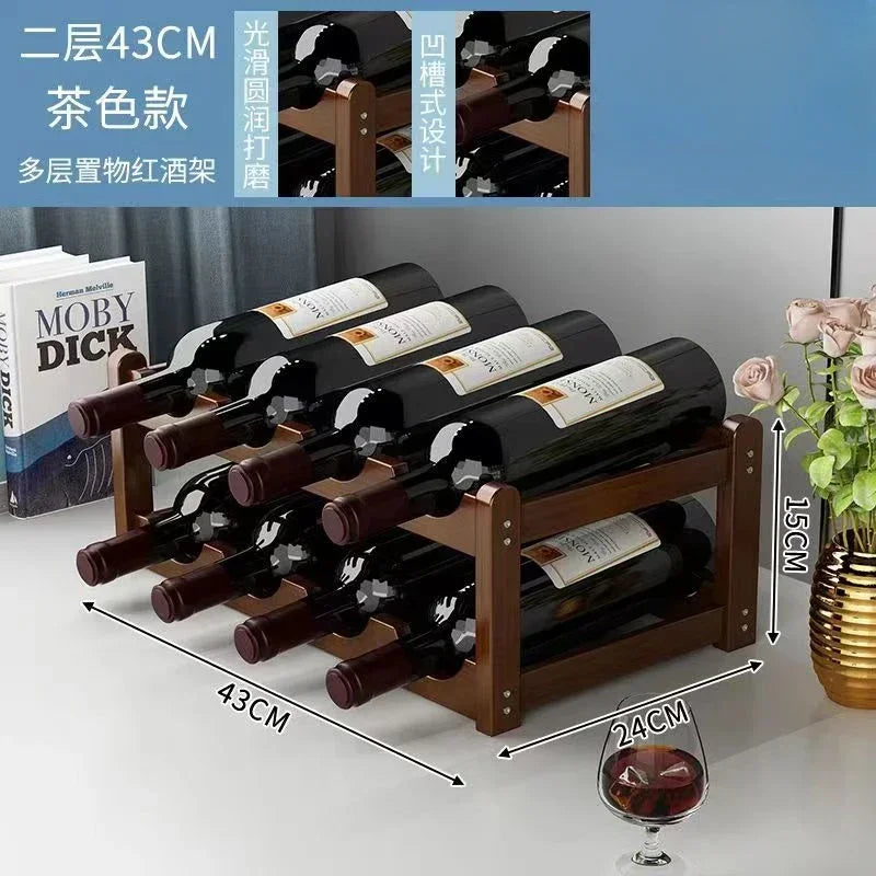 Cremalheira de exposição do vinho tinto Decoração da grade do agregado familiar Mesa criativa WineBottle Rack Armário de vinho simples Montar armazenamento 8