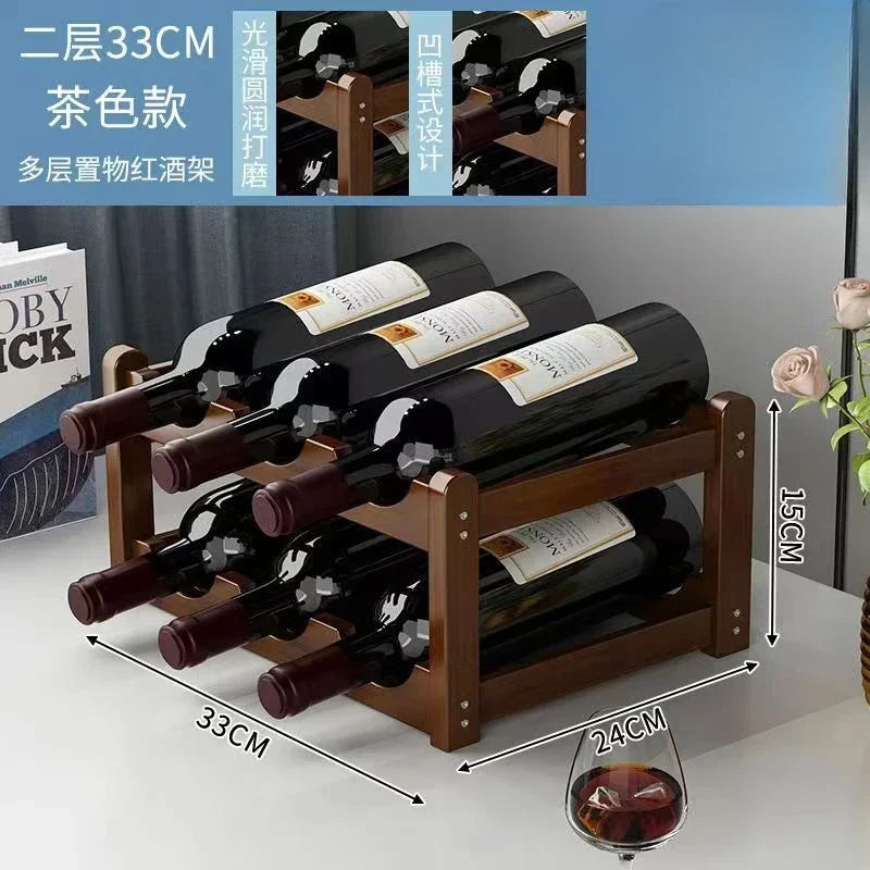 Cremalheira de exposição do vinho tinto Decoração da grade do agregado familiar Mesa criativa WineBottle Rack Armário de vinho simples Montar armazenamento 9