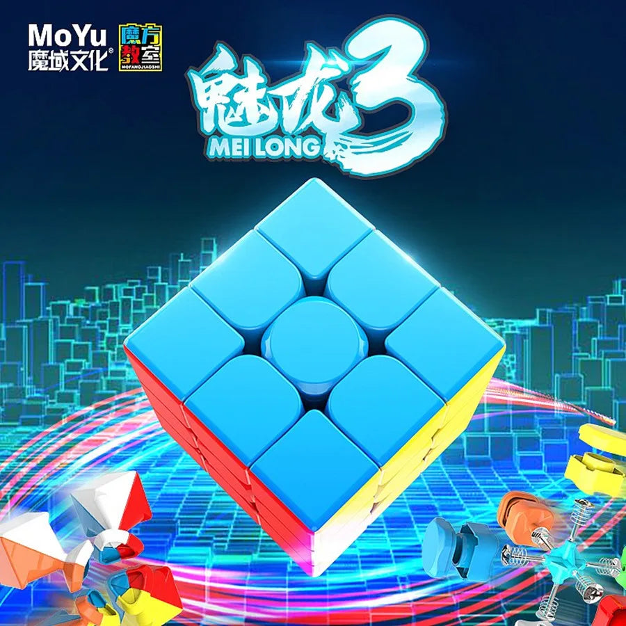 Cubos Mágicos MoYu MeiLong 3x3x3 Sem Adesivos, Quebra-Cabeça de Velocidade, Brinquedos para Adultos, Presentes de Aniversário e Natal para Crianças 6