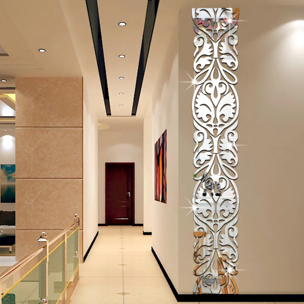 DIY 3D Espelho Adesivo de Parede para Decoração de Casa, Sala de Estar Edge Strip, Corner Line, Acrílico Adesivos para Wall Art, Decoração Mural 1