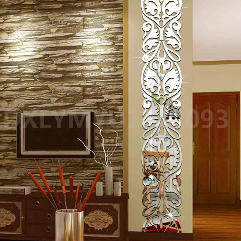DIY 3D Espelho Adesivo de Parede para Decoração de Casa, Sala de Estar Edge Strip, Corner Line, Acrílico Adesivos para Wall Art, Decoração Mural 4
